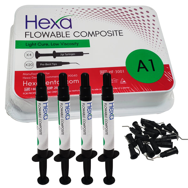 Hygedent HF-3001 Hexa Flowable Dental Composite Kit A1 4/Pk 2 Gm Hygedent HF-3001 Hexa Flowable Dental Composite Kit A1 4/Pk 2 Gm